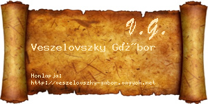 Veszelovszky Gábor névjegykártya